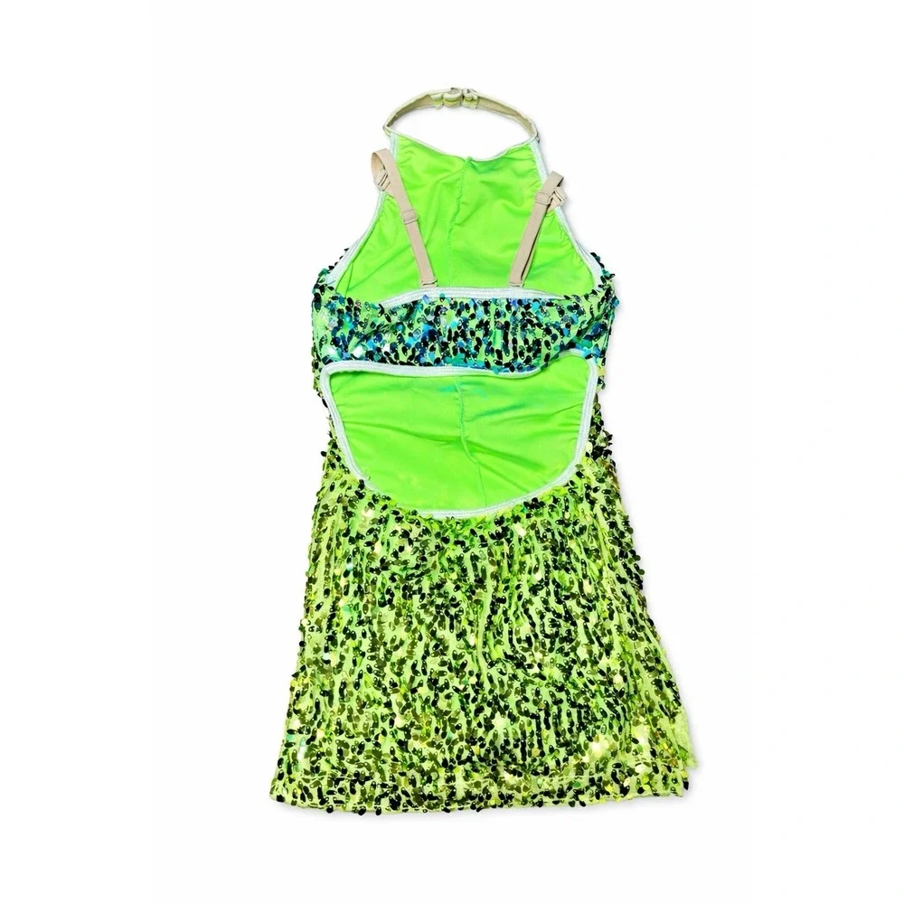 Revolution Dancewear Green Sequin Lyrical Costume Youth Child Smal